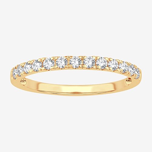 Modern Bride (h-i / Si1-si2) Womens 1/3 Ct. T.w. Lab Grown White Diamond 10k Gold Wedding Band In Yellow