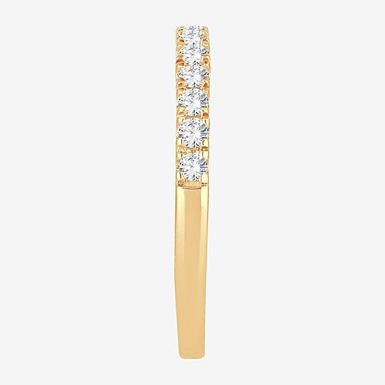 (H-I / Si1-Si2) Womens 1/3 CT. T.W. Lab Grown White Diamond 10K Gold Wedding Band