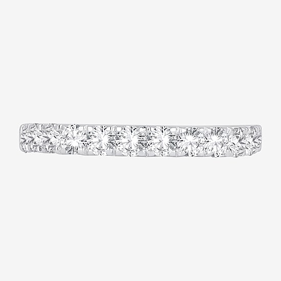 (H-I / Si1-Si2) Womens 2MM 3/4 CT. T.W. Lab Grown White Diamond 10K Gold Wedding Band