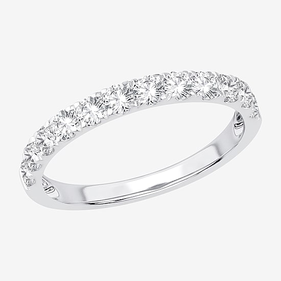 (H-I / Si1-Si2) Womens 2MM 3/4 CT. T.W. Lab Grown White Diamond 10K Gold Wedding Band