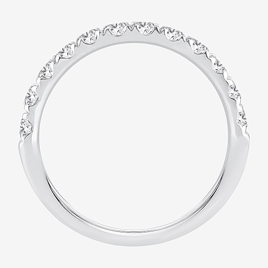 (H-I / Si1-Si2) Womens 2MM 3/4 CT. T.W. Lab Grown White Diamond 10K Gold Wedding Band