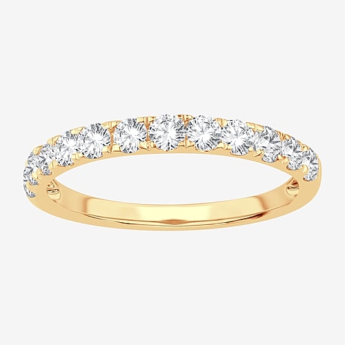 Modern Bride (h-i / Si1-si2) Womens 2mm 3/4 Ct. T.w. Lab Grown White Diamond 10k Gold Wedding Band In Yellow