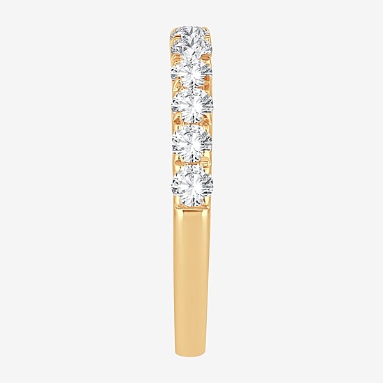 (H-I / Si1-Si2) Womens 2MM 3/4 CT. T.W. Lab Grown White Diamond 10K Gold Wedding Band