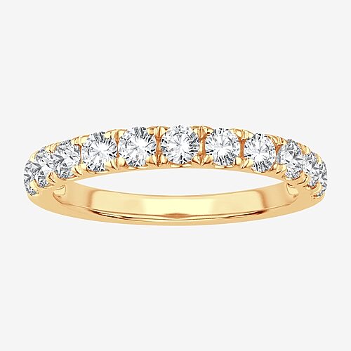 Modern Bride (h-i / Si1-si2) Womens 2mm 1 Ct. T.w. Lab Grown White Diamond 10k Gold Wedding Band In Yellow