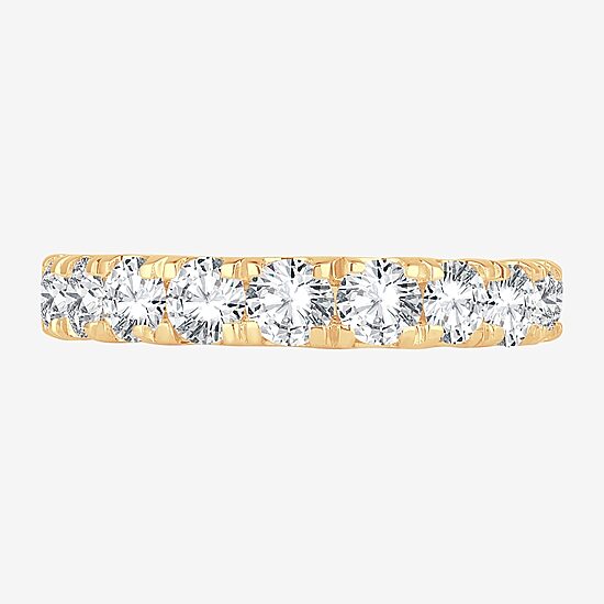 (H-I / Si1-Si2) Womens 1 1/2 CT. T.W. Lab Grown White Diamond 14K Gold Wedding Band