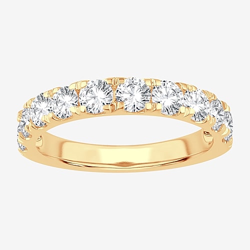 Modern Bride (h-i / Si1-si2) Womens 1 1/2 Ct. T.w. Lab Grown White Diamond 14k Gold Wedding Band In Yellow