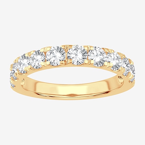 (H-I / Si1-Si2) Womens 1 1/2 CT. T.W. Lab Grown White Diamond 14K Gold Wedding Band