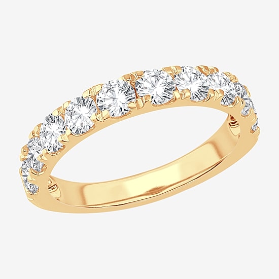 (H-I / Si1-Si2) Womens 1 1/2 CT. T.W. Lab Grown White Diamond 14K Gold Wedding Band