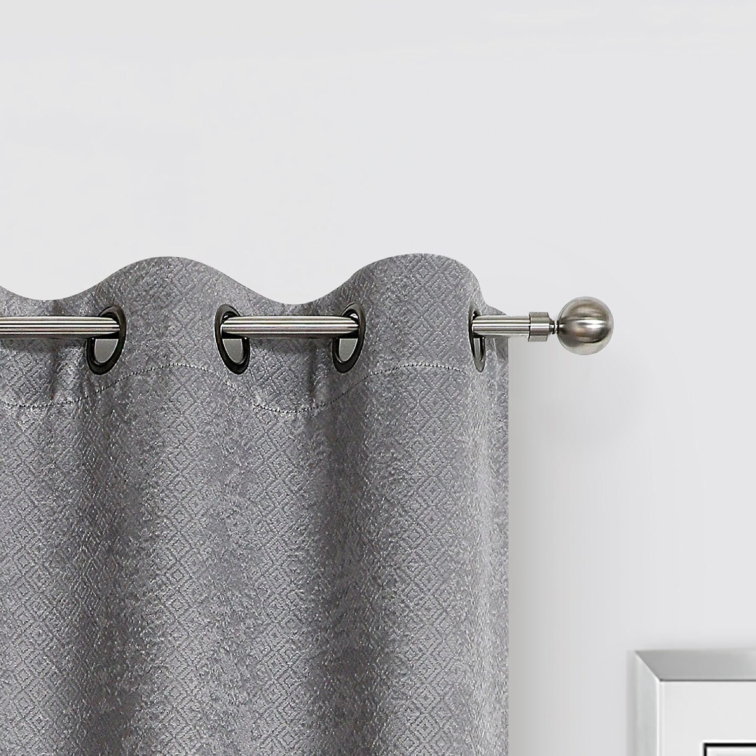 Regal Home Diamond Embossed Grommet Top Energy Saving Blackout Set of 2 Curtain Panel