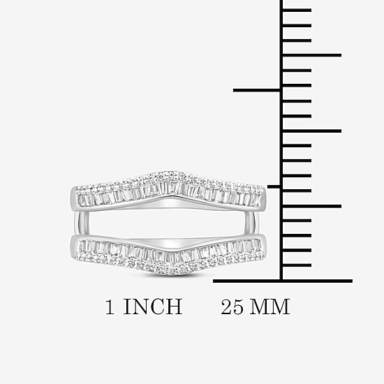 Womens 1/2 CT. T.W. Natural White Diamond 10K Gold Ring Guard