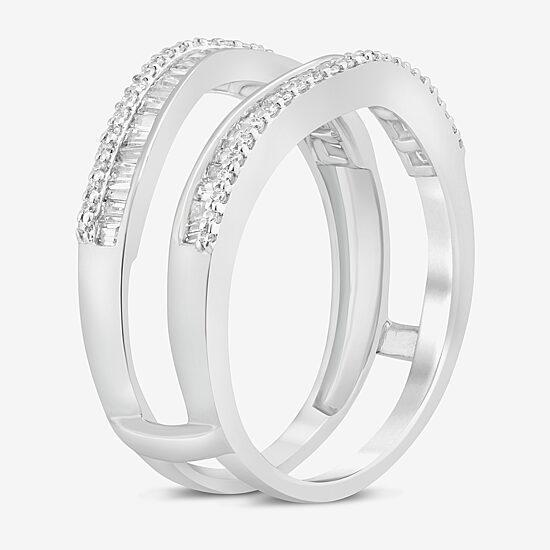 Womens 1/2 CT. T.W. Natural White Diamond 10K Gold Ring Guard