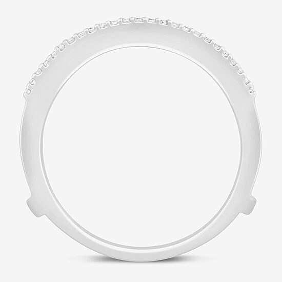 Womens 1/2 CT. T.W. Natural White Diamond 10K Gold Ring Guard