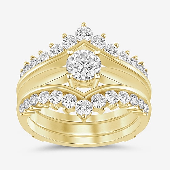 (I / Si2) Womens 1 CT. T.W. Lab Grown White Diamond 14K Gold Band