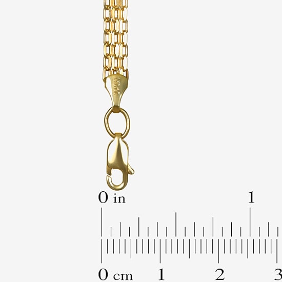 10K Gold 7.25 Inch Hollow Bismark Link Bracelet