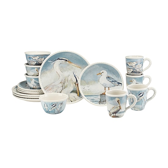 Certified International Shorebirds 16-pc. Earthenware Dinnerware Set