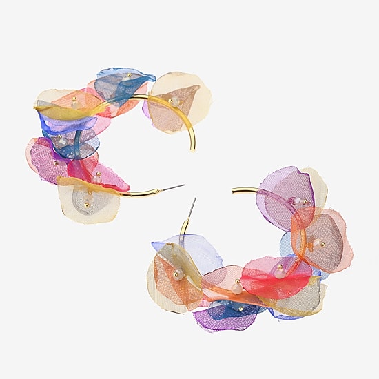 Bijoux Bar Womens 3 1/4 Inch Hoop Earrings