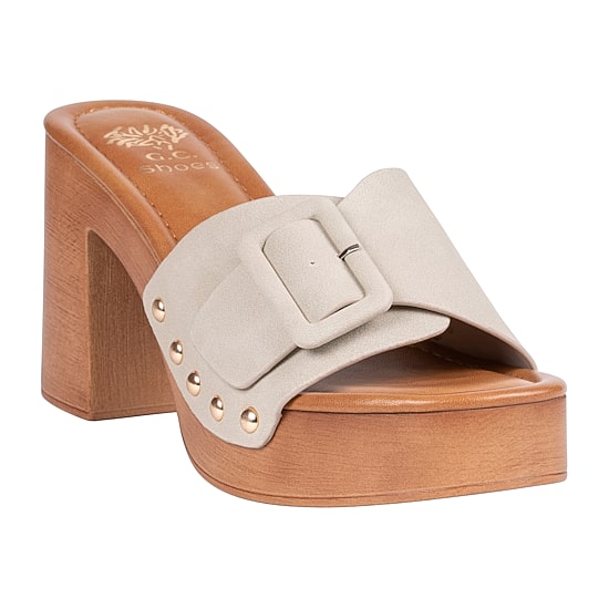 GC Shoes Womens York Buckled Platform Heeled Sandals