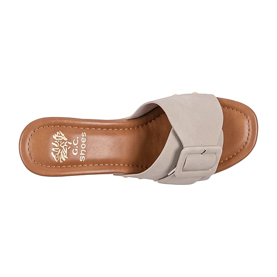 GC Shoes Womens York Buckled Platform Heeled Sandals