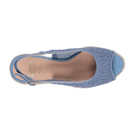 GC Shoes Womens Bowery Crochet Wedge Sandals
