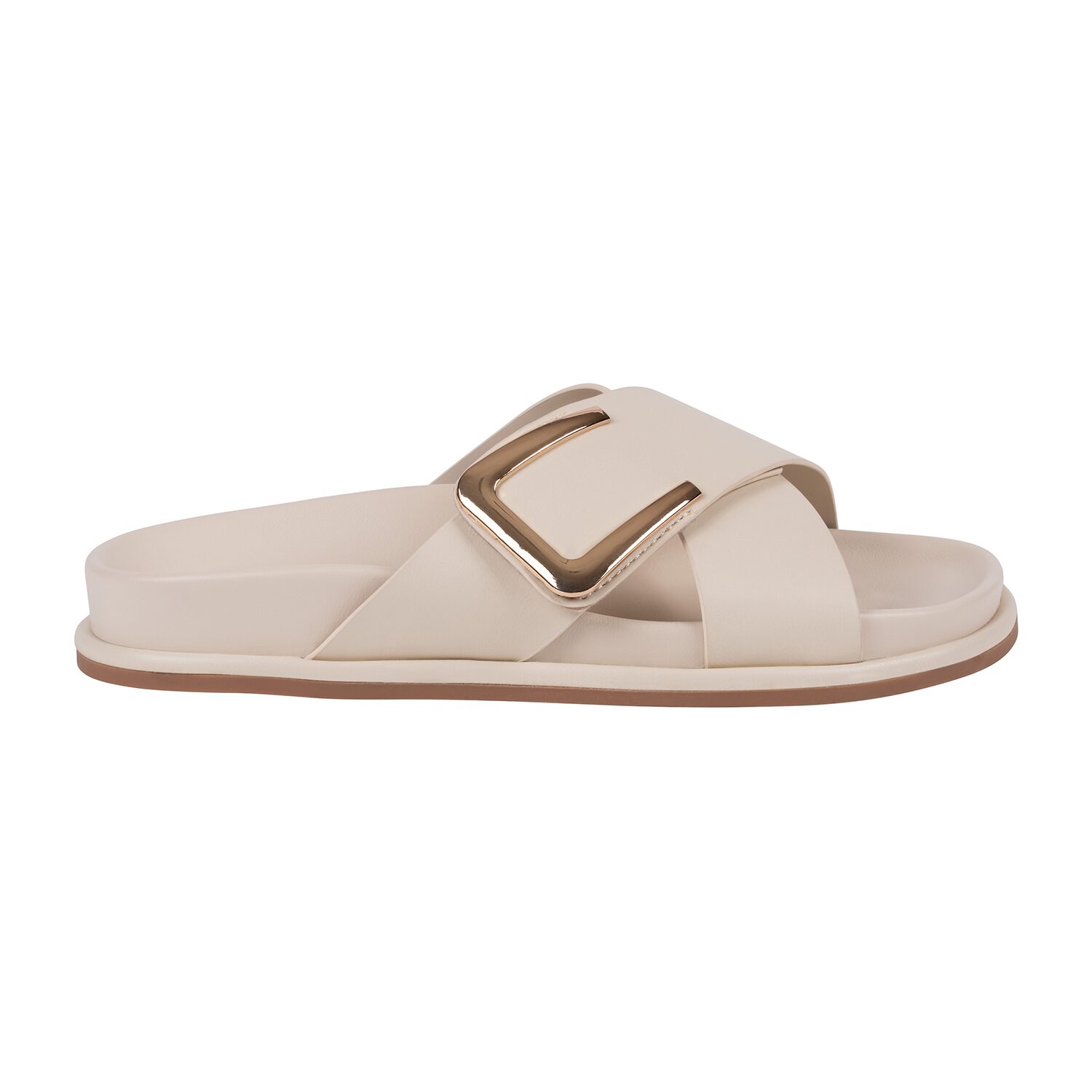 GC Shoes Womens Weekend Minimal Hardware Criss Cross Strap Flat Sandals