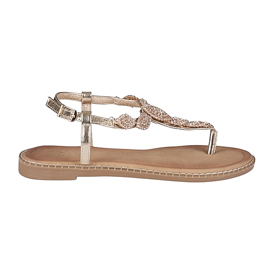GC Shoes Womens Cali Embellished Adjustable Strap Flat Sandals