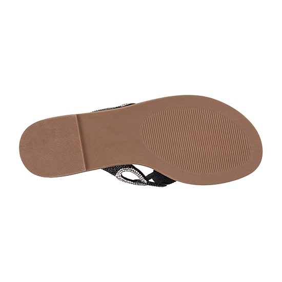 GC Shoes Womens Vania Embellished Chain Flat Sandals