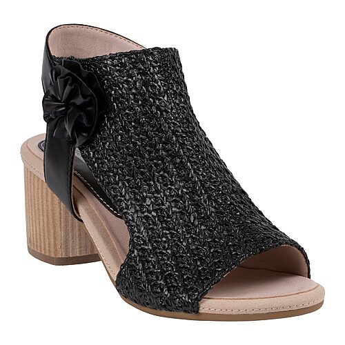 GC Shoes Womens Zakki Shootie Heeled Sandals, 9 1/2 Medium, Black