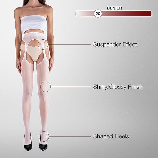 LECHERY Lustrous Suspender Tights 1 Pair 20 Denier Pantyhose