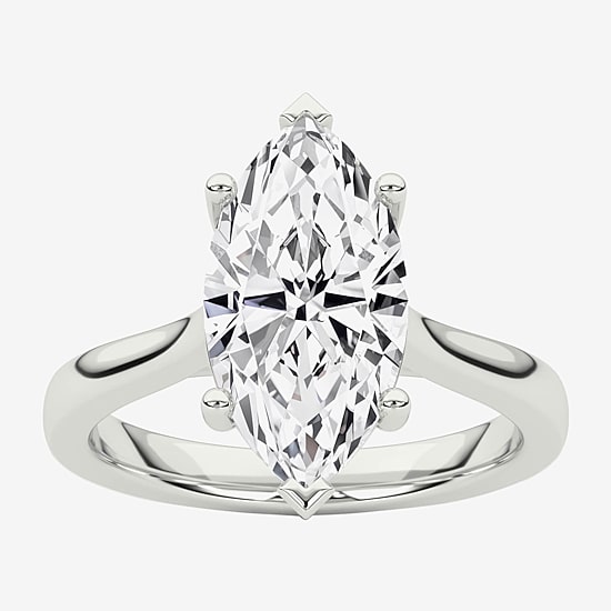Grown Gorgeous (F / Vs2) Womens 2 1/4 CT. T.W. Lab Grown White Diamond 14K Gold Marquise Solitaire Engagement Ring