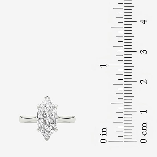 Grown Gorgeous (F / Vs2) Womens 2 1/4 CT. T.W. Lab Grown White Diamond 14K Gold Marquise Solitaire Engagement Ring