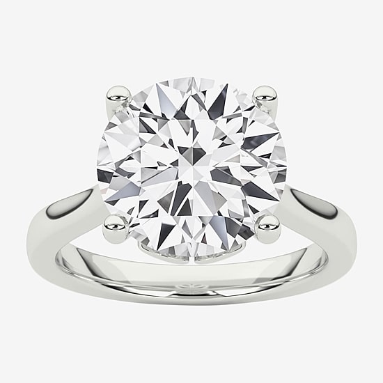 Grown Gorgeous (F / Vs2) Womens 3 3/4 CT. T.W. Lab Grown White Diamond 14K Gold Round Solitaire Engagement Ring
