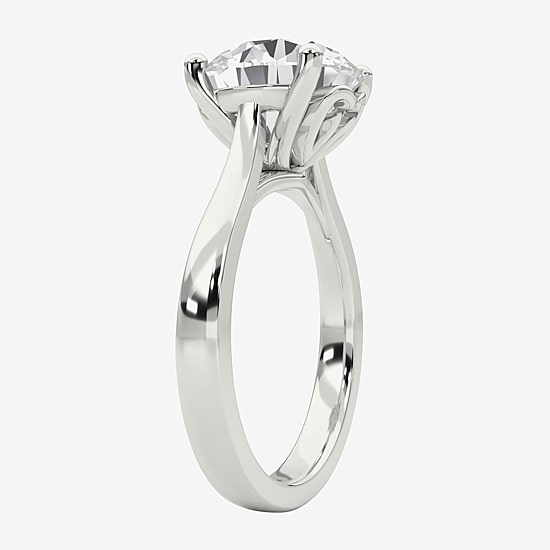 Grown Gorgeous (F / Vs2) Womens 3 3/4 CT. T.W. Lab Grown White Diamond 14K Gold Round Solitaire Engagement Ring