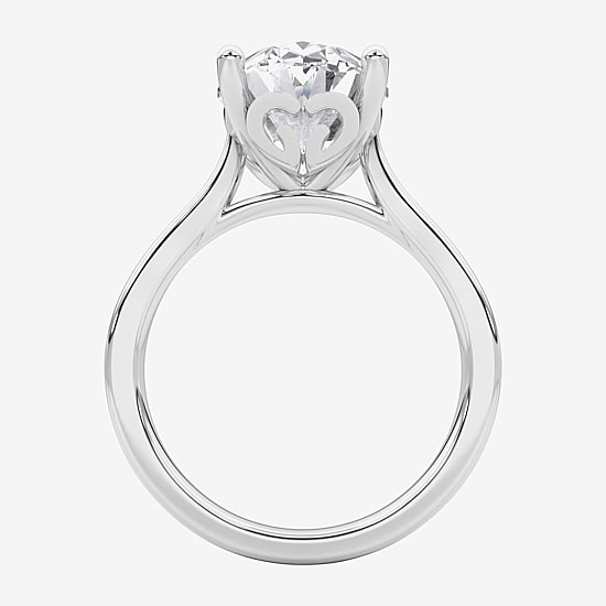 Grown Gorgeous (F / Vs2) Womens 4 1/2 CT. T.W. Lab Grown White Diamond 14K Gold Oval Solitaire Engagement Ring