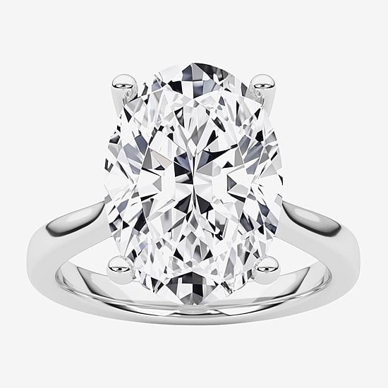 Grown Gorgeous (F / Vs2) Womens 4 1/2 CT. T.W. Lab Grown White Diamond 14K Gold Oval Solitaire Engagement Ring