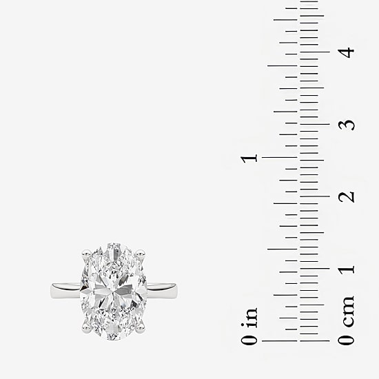 Grown Gorgeous (F / Vs2) Womens 4 1/2 CT. T.W. Lab Grown White Diamond 14K Gold Oval Solitaire Engagement Ring