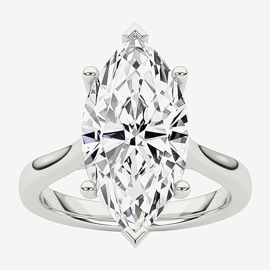 Grown Gorgeous (F / Vs2) Womens 3 3/4 CT. T.W. Lab Grown White Diamond 14K Gold Marquise Solitaire Engagement Ring