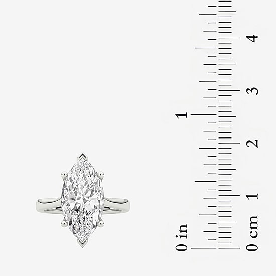 Grown Gorgeous (F / Vs2) Womens 3 3/4 CT. T.W. Lab Grown White Diamond 14K Gold Marquise Solitaire Engagement Ring