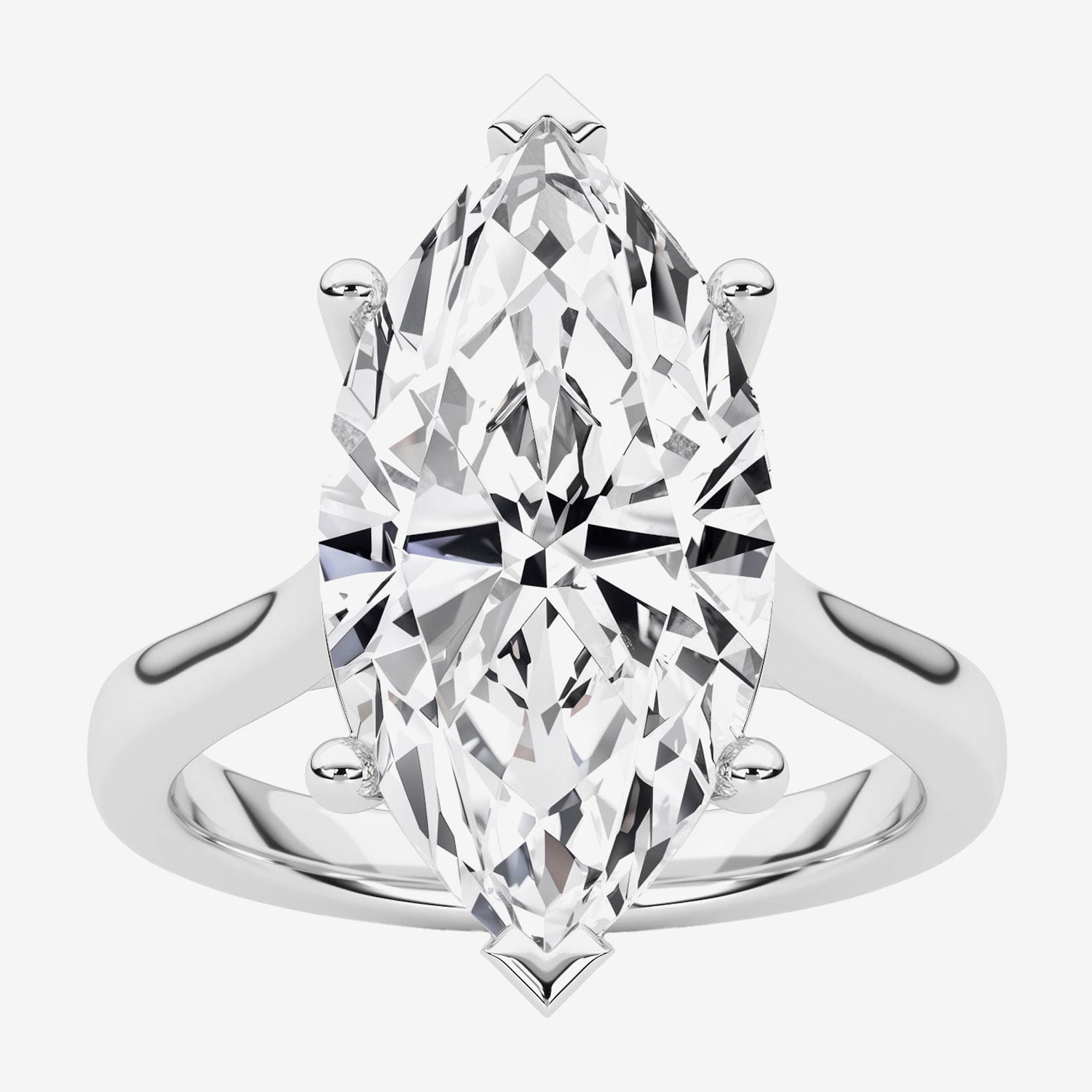 Grown Gorgeous (F / Vs2) Womens 4 1/2 CT. T.W. Lab White Diamond Platinum Marquise Solitaire Engagement Ring