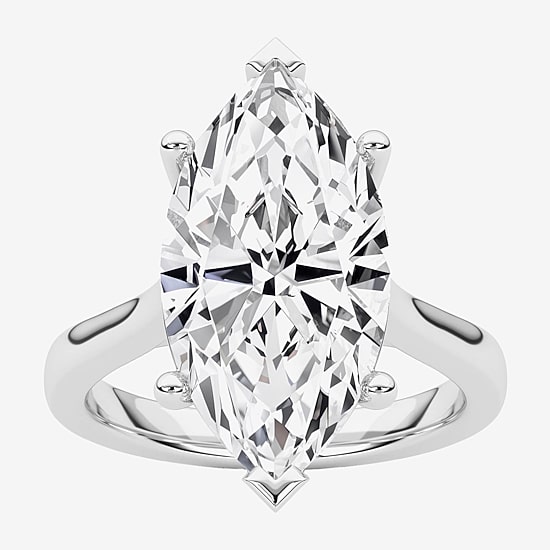 Grown Gorgeous (F / Vs2) Womens 4 1/2 CT. T.W. Lab Grown White Diamond Platinum Marquise Solitaire Engagement Ring