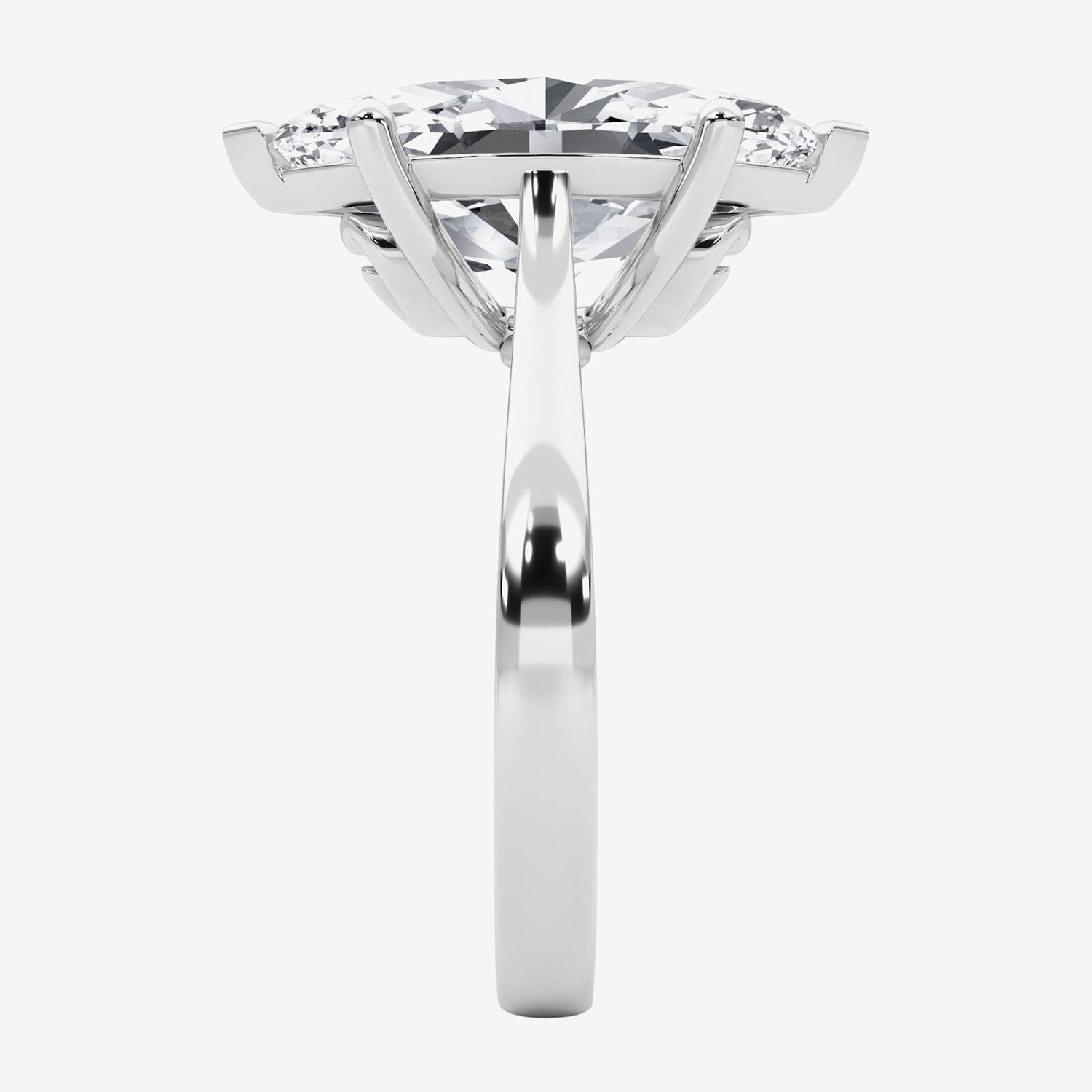 Grown Gorgeous (F / Vs2) Womens 4 1/2 CT. T.W. Lab White Diamond Platinum Marquise Solitaire Engagement Ring