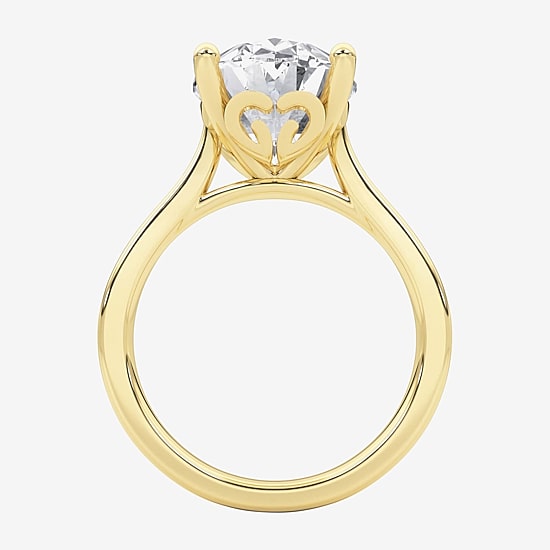 Grown Gorgeous (F / Vs2) Womens 5 5/8 Ct. T.W. Lab Grown White Diamond 14K Gold Oval Solitaire Engagement Ring