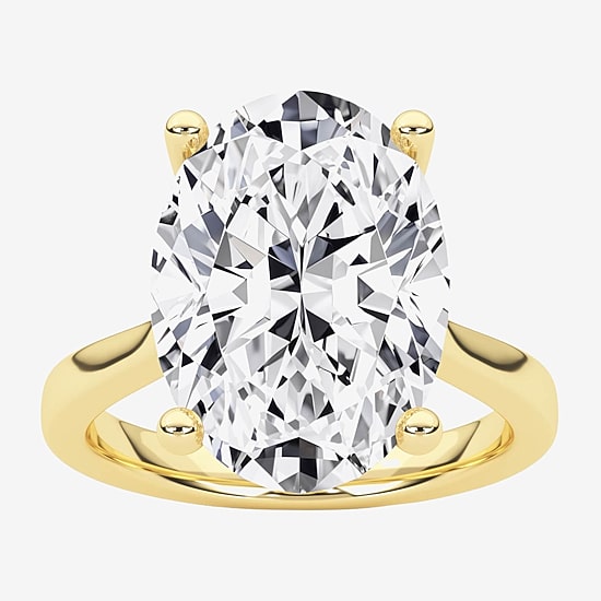 Grown Gorgeous (F / Vs2) Womens 5 5/8 Ct. T.W. Lab Grown White Diamond 14K Gold Oval Solitaire Engagement Ring
