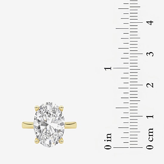 Grown Gorgeous (F / Vs2) Womens 5 5/8 Ct. T.W. Lab Grown White Diamond 14K Gold Oval Solitaire Engagement Ring