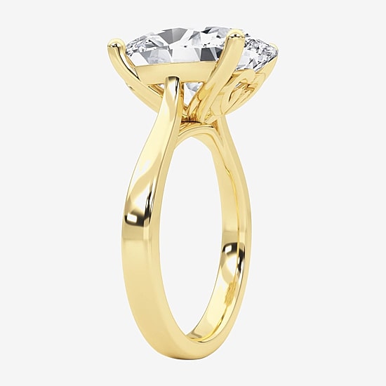 Grown Gorgeous (F / Vs2) Womens 5 5/8 Ct. T.W. Lab Grown White Diamond 14K Gold Oval Solitaire Engagement Ring