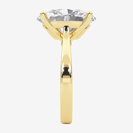 Grown Gorgeous (F / Vs2) Womens 5 5/8 Ct. T.W. Lab Grown White Diamond 14K Gold Oval Solitaire Engagement Ring