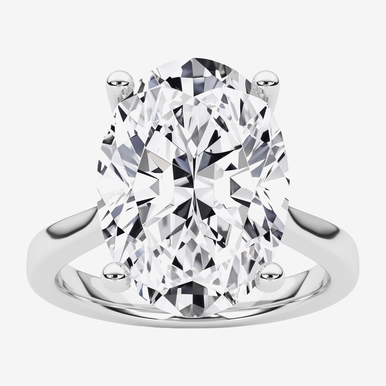 Grown Gorgeous (F / Vs2) Womens 5 5/8 Ct. T.W. Lab White Diamond 14K Gold Oval Solitaire Engagement Ring
