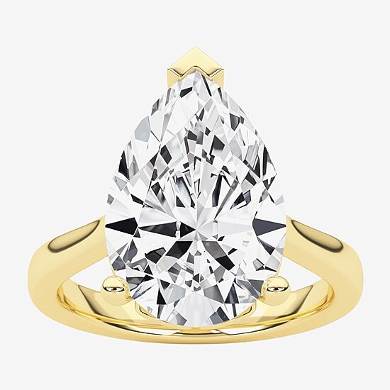 Grown Gorgeous (F / Vs2) Womens 4 1/2 CT. T.W. Lab Grown White Diamond 14K Gold Pear Solitaire Engagement Ring