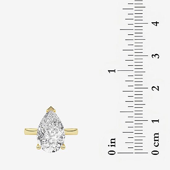 Grown Gorgeous (F / Vs2) Womens 4 1/2 CT. T.W. Lab Grown White Diamond 14K Gold Pear Solitaire Engagement Ring