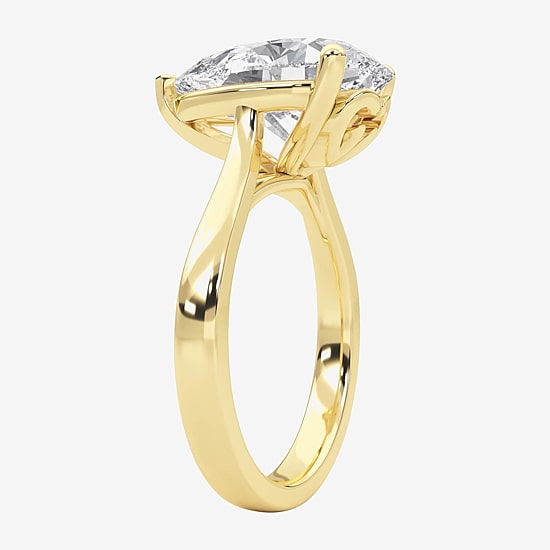 Grown Gorgeous (F / Vs2) Womens 4 1/2 CT. T.W. Lab Grown White Diamond 14K Gold Pear Solitaire Engagement Ring