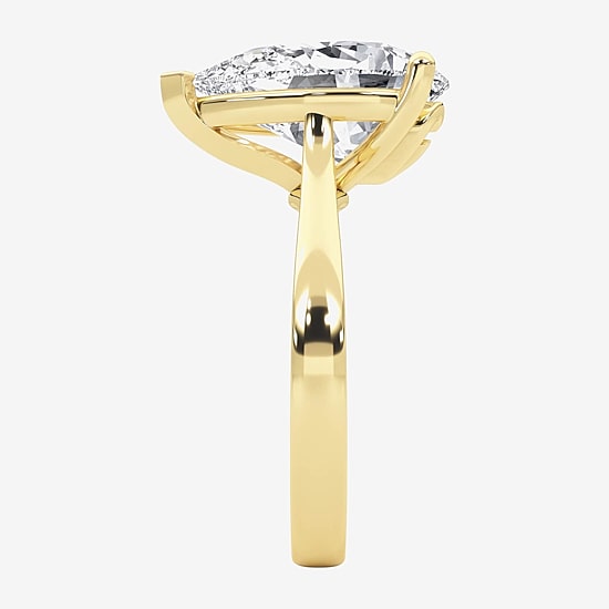 Grown Gorgeous (F / Vs2) Womens 4 1/2 CT. T.W. Lab Grown White Diamond 14K Gold Pear Solitaire Engagement Ring